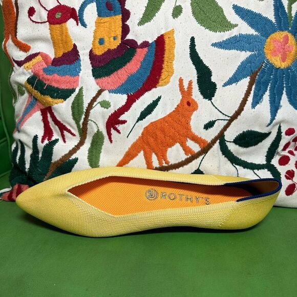 Rothy’s The Point Yellow Marigold Flats Sz 10 - Picture 6 of 8